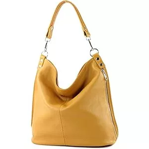 modamoda de Taschen & Rucksäcke modamoda de T177 Damen Leder Schultertasche, handmade in Italy