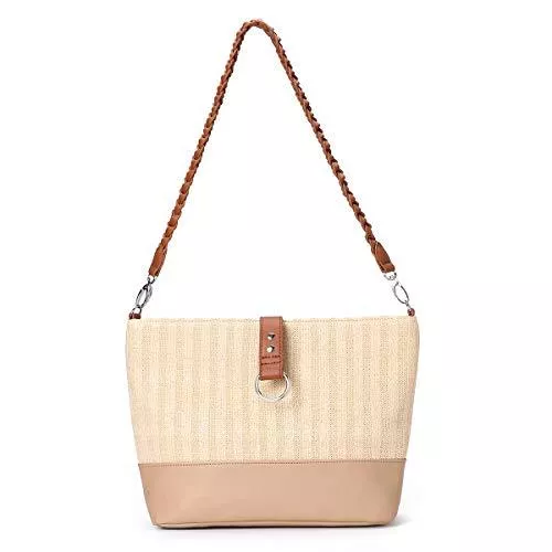 JOSEKO Taschen & Rucksäcke JOSEKO Stroh Crossbody Tasche, Stroh Clutch Frauen Schultertasche Damen Kupplung Umhängetasche Handgemachte Sommer Strand Umschlag Geldbörse Basttasche für Reise Arbeit Outdoor Schule (Braun#05)