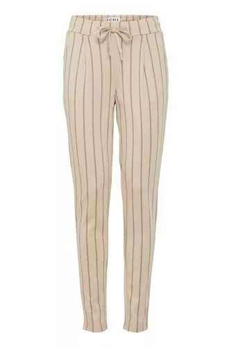 ICHI Hosen ICHI IHRUTI PA7 Damen Chino Hose Stoffhose mit Viskoseanteil bequemer Elastikbund Schmaler Schnitt