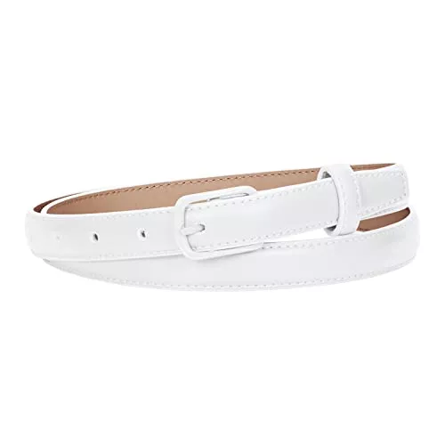 XZQTIVE Gürtel XZQTIVE Schwarzer Skinny Gürtel für Frauen Jeans dünne Leder Taille Gürtel mit schwarzem Metall Prong Schnalle