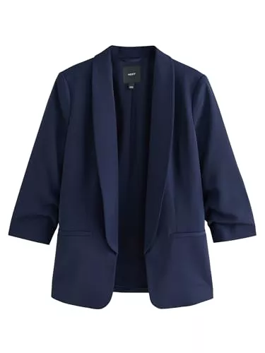 NEXT Blazer NEXT Damen Standard Blazer mit gerafften Ärmeln im Relaxed Fit