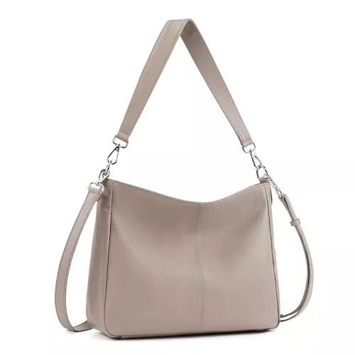 befen Taschen & Rucksäcke befen Damen Handtasche Echtleder Henkeltasche Shopper Tasche, Weiches Hobo Umhängetasche Schultertasche Frauen Mittelgroße mit 2 Schultergurten - Einfache Klassische Elegante