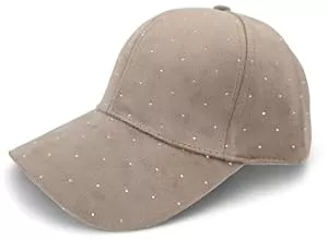 styleBREAKER Hüte & Mützen styleBREAKER Damen Baseball Cap mit Strass Nieten | 6-Panel Samt Basecap mit gebogenem Schirm | Verstellbare Einfarbige Kappe mit Klettverschluss 56-59 cm