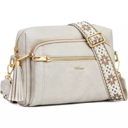 HILAEX Taschen & Rucksäcke HILAEX Umhängetasche Damen mit Anti Diebstahl, Handtasche Damen Mittelgroß mit 4 Fächern, mit Verstellbar Abnehmbar Breiter Gurt