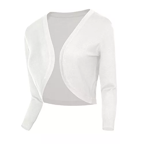 Urban GoCo Strickjacken Urban GoCo Damen V-Ausschnitt Kurz-Strickweste Strickjacke 3/4 Ärmel