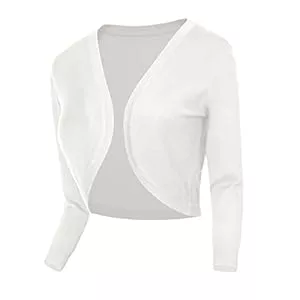 Urban GoCo  Urban GoCo Damen V-Ausschnitt Kurz-Strickweste Strickjacke 3/4 Ärmel