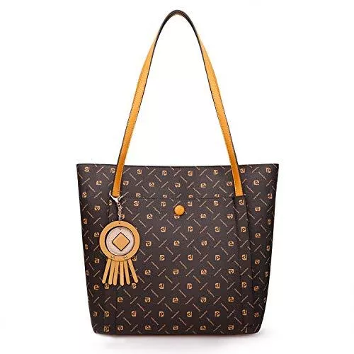 Pomelo Best Taschen & Rucksäcke Pomelo Best Handtasche Damen Shopper Groß Damen Tasche für Büro Schule Einkauf (Kaffeebraun)