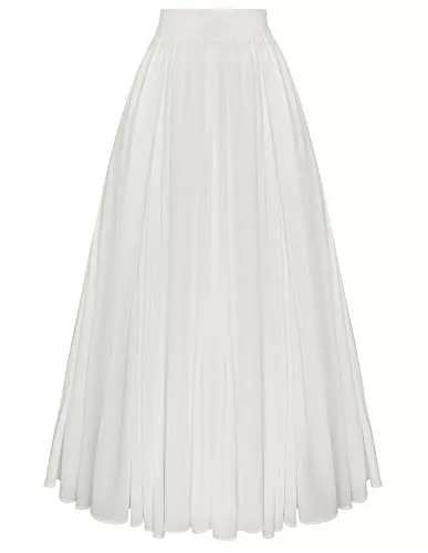 SCARLET DARKNESS Röcke SCARLET DARKNESS Damen Mittelalter Maxirock Hohe Elastische Taille Lang Freizeitrock mit Taschen