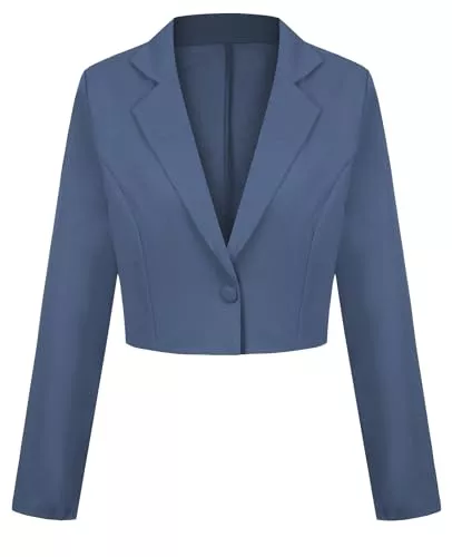 LADI TREND Blazer LADI TREND Cropped-Blazer für Damen, Ein-Knopf-Jacke, Blazer, gekerbtes Revers, lässig, elegant, klassisch, langärmelig, Arbeitskleidung, Revers