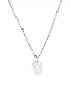 Luamaya  Luamaya Zitronen Halskette für Damen aus Edelstahl – 43-47,5 cm verstellbar – wasserfest &amp; hautfreundlich – When Life gives you Lemons Necklace – Schmuck Geschenk