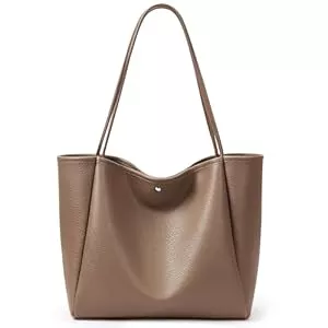 KALIDI Taschen & Rucksäcke KALIDI Handtasche Damen Shopper Tasche Tote Bag PU Leder Große Schultertasche mit Knopfverschluss für Arbeit, Einkauf, Schule