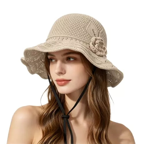fupcap Hüte & Mützen fupcap Sonnenhut Damen, 2026 Neu Strohhut Damen Fischerhut Faltbar Einstellbar, Sommerhut Damen Lässig und Atmungsaktiv, Hut Damen Sommer Wanderhut Damen Geeignet für Reisen und Urlaube im Freien