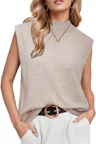 Arach&amp;Cloz Tops Arach&amp;Cloz Damen Pullover Sommer Frühjahr Ärmellos Wolle Blend Strickpullover Weste Pullunder Casual Business Tank Top