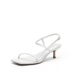 DREAM PAIRS  DREAM PAIRS Damen-Sandalen mit niedrigem Kitten-Heel, eckiger offener Spitze und Knöchelriemchen Elegante Party Brautschuhe Pumps