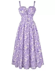 SCARLET DARKNESS  SCARLET DARKNESS Damen Sommerkleid Lang Ärmellos Blumendruck Chiffonkleid Spaghettiträger Strandkleid mit Taschen