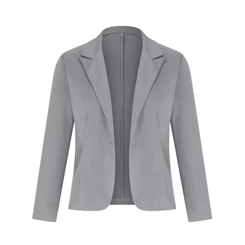 Generic Blazer Kostüme &amp; Blazer Für Damen, Jackett Frühling Casual Sweatblazer Damen, Open Front Einfarbig Blaser Jacke Oversize Blazer Damen Kurz Klassiker Vintage Trachtenjacke Damen Blazer Frühjahr