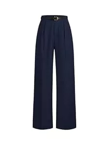 SOLY HUX  SOLY HUX Hosen Damen Elegant Anzughose Hohe Taille Büro Freizeithose Geradehose mit Gürtel Einfarbig Palazzo Casualhose Herbst Outfit