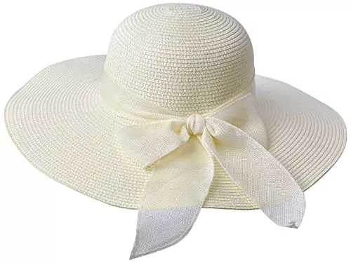 Miobo Hüte & Mützen Miobo Damen Strohnut Sonnenhut Sommer Schleife Hut Strandhut Krempenhut Schlapphut