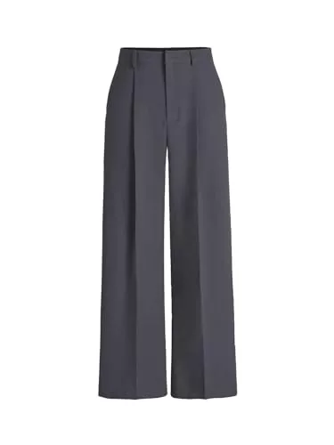 SOLY HUX Hosen SOLY HUX Damen Hose Elegant Anzughose mit Taschen Hohe Taille Stoffhose Weite Geradehose Bürohose Freizeithose mit Knopf und Reißverschluss