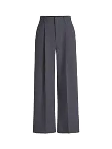 SOLY HUX Hosen SOLY HUX Damen Hose Elegant Anzughose mit Taschen Hohe Taille Stoffhose Weite Geradehose Bürohose Freizeithose mit Knopf und Reißverschluss