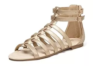 katliu  katliu Riemchensandalen Damen Flach Römersandalen Sommer Gladiator Sandalen Bequeme Sandaletten für Strand Urlaub Freizeit 36-41