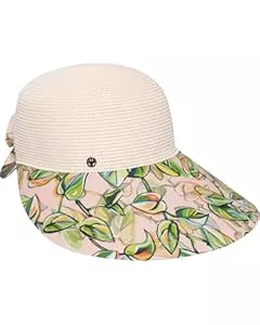 LOEVENICH Hüte & Mützen LOEVENICH Damen Schirmkappe mit Blätterprint | Sonnenvisier mit Pferdeschwanzöffnung | verstellbar