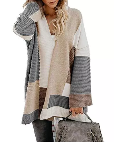 Dreamskull Jacken Dreamskull Damen Strickjacke Pullover Cardigan Strickmantel Grob Strick Jacken Mantel Lang Grobstrick Longstrickjacken Grobstrickjacke Warm Winter Locker Lässig Frauen Oversize
