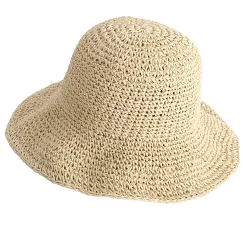 LQTSLFM Hüte & Mützen LQTSLFM Damen-Sonnenhut,Fischerhut für Damen,Gestrickte Hüte Atmungsaktiver Sommer-Hut,Strandhut,Häkeln Sonne Hut Sommer Strand Fischer Hüte