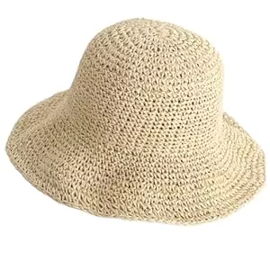 LQTSLFM Hüte & Mützen LQTSLFM Damen-Sonnenhut,Fischerhut für Damen,Gestrickte Hüte Atmungsaktiver Sommer-Hut,Strandhut,Häkeln Sonne Hut Sommer Strand Fischer Hüte