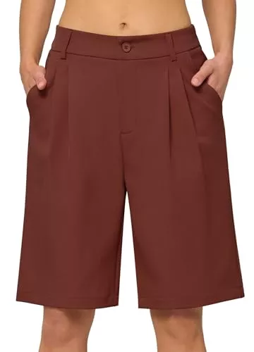 WILLIT Shorts WILLIT Shorts Damen Sommer Bermuda Elegante Büro High Waist Kurze Hosen Knielang Gürtelschlaufen Weites Bein Business Anzug Shorts mit Taschen 10