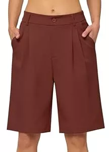 WILLIT Shorts WILLIT Shorts Damen Sommer Bermuda Elegante Büro High Waist Kurze Hosen Knielang Gürtelschlaufen Weites Bein Business Anzug Shorts mit Taschen 10