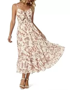 GRACE KARIN Freizeit GRACE KARIN Sommerkleid Damen Kleid Maxikleid mit Spaghettiträgern A-Linien Boho-Blumenkleid Party Prom Holiday Beach