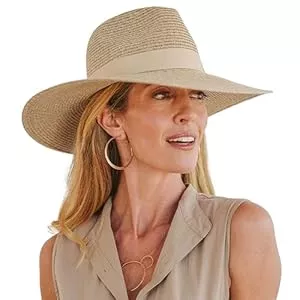 House of Ord Cape Town Hüte & Mützen House of Ord Cape Town - Fiona Fedora - Eleganter und Hochwertiger Sonnenhut mit breiter Krempe für Damen in Blau - Reisefreundlicher Sommerhut - UV-Schutz 50+