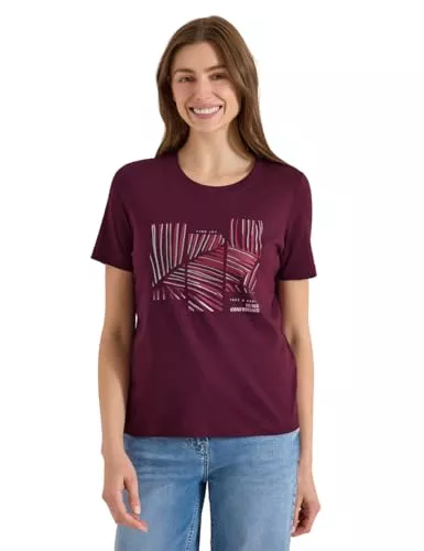 Cecil T-Shirts Damen T-Shirt mit Rundhals und Artwork