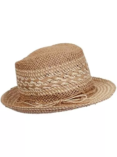 LOEVENICH Hüte & Mützen LOEVENICH leichter Damen Trilby mit kontrastreichem Muster in One Size - Ideal für den Sommerurlaub