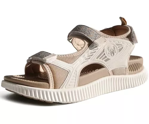 KuaiLu Sandalen & Slides KuaiLu Sandalen Damen Trekking Bequeme Orthopädische Sport Outdoor Wandersandalen Verstellbare Klett Leicht Offen Zehen Plantarfasziitis Sandalen