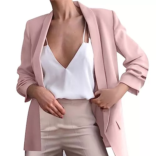 aaSccex Blazer aaSccex Kostüme Und Blazer Für Damen Oversize Blazer Mantel Elegant Western Outfit Womens Jacket Business Jacket Longblazer Jackett Outdoor Sweatblazer Sakko Übergangsjacke Blusenjacke