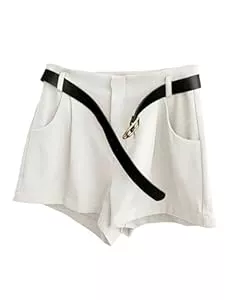 SOLY HUX Shorts SOLY HUX Shorts Damen Elegant Kurze Hose Mit Taschen Sommer High Waist Shorts Büro Freizeitshorts Weite Hotpants Bermuda Mit Gürtel