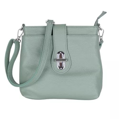 MIRROSI Taschen & Rucksäcke MIRROSI Damen Umhängetasche, Crossbody Bag, Echtleder I Made in Italy (1 Tasche 1 oder 2 Gurt(e)), 22x22x8cm (BXHXT) Mittelgroß