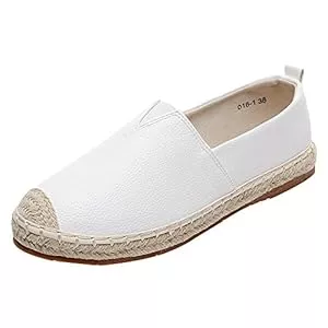 ANUFER Flache Schuhe ANUFER Damen Komfort Flach Leinenschuhe Low-Top Schlüpfen Espadrilles