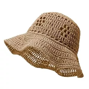 YAMEE Hüte & Mützen YAMEE Strandhut Damen Stroh,Sonnenhut Damen Strohhut Leicht Faltbar,Sommer-Bucket-Hut für Urlaub,Garten,Outdoor