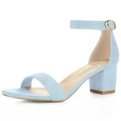Allegra K Sandalen & Slides Allegra K Offene Zehen-Blockabsatz-Sandalen mit Knöchelriemen für Damen
