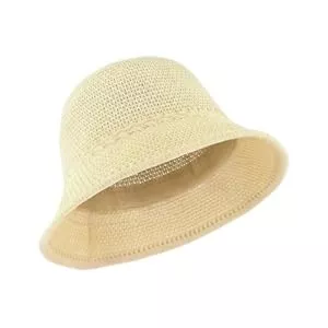 MUNSKT Hüte & Mützen MUNSKT Fischerhut für Damen, gehäkelt, Netzstoff, Eimer gewebt, faltbar, aus weichem und leichtem Netzgewebe, beige, One size