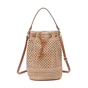 EVEOUT Taschen & Rucksäcke EVEOUT Stroh Eimertasche Umhängetasche Schultertaschen Damen Sommer grosse Kapazität Strand Henkeltaschen Gewebte Handtasche
