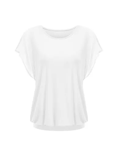 Hotouch Kurzarmblusen Hotouch Damen Bluse Kurzarm Blusen Tunika Elegant Chiffon Blusenshirt Sommer Rundhals Lose Oberteile Shirts Weiß M
