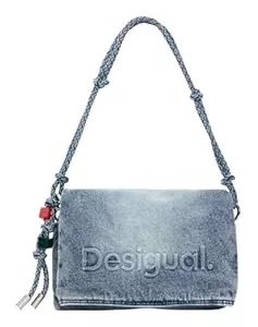 Desigual Taschen & Rucksäcke Desigual Umhängetasche Schultertasche Half Logo Venecia 4.0 Crossbody Bag Denim Raw blaugrau