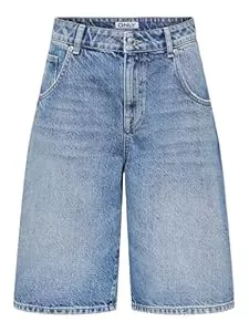 ONLY Shorts ONLY Female Jeans-Shorts ONLMATE Mittlere Taille Baggy Fit 5-Pocket-Shorts