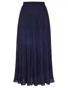 Kate Kasin Röcke Kate Kasin Damen A-Linie Rüschen Maxirock Elastische Hohe Taille Röcke Leichte Chiffon Fließende Frühling Sommer Skirts Outfit