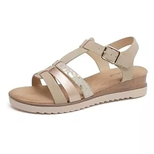 KLKLM Sandalen & Slides KLKLM Damen Sandalen Sommer-Must-Have Elegante Sandalen mit Patchwork-Oberteil Metallschloss &amp; 4cm Absatz Weiche Innensohle!