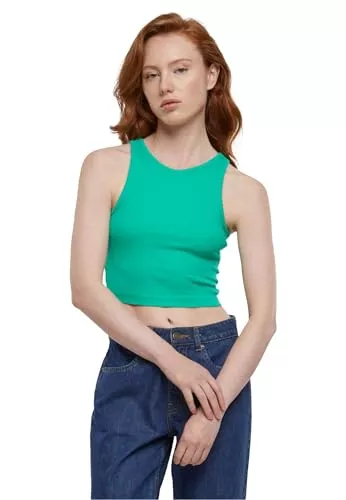 Urban Classics Tops Urban Classics Damen Top Cropped Rib Top, Geripptes Top für Frauen, kurz geschnitten, Slim Fit, erhältlich in vielen Farbvarianten, Größen XS-5XL